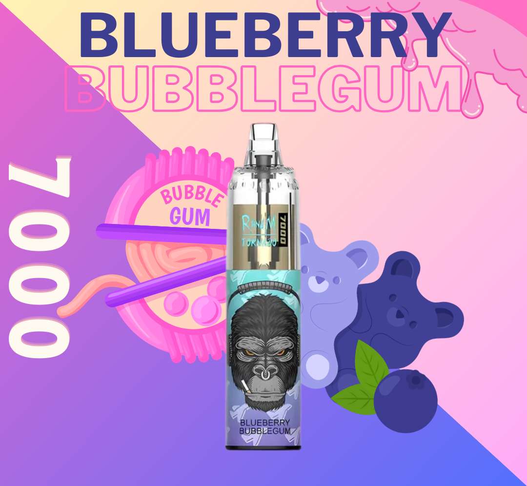 RandM Tornado Vape 7000 Blueberry Bubblegum🍇🍬