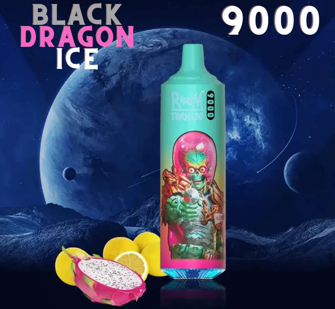 Randm Tornado Vape 9000 Black Dragon Ice 🐉
