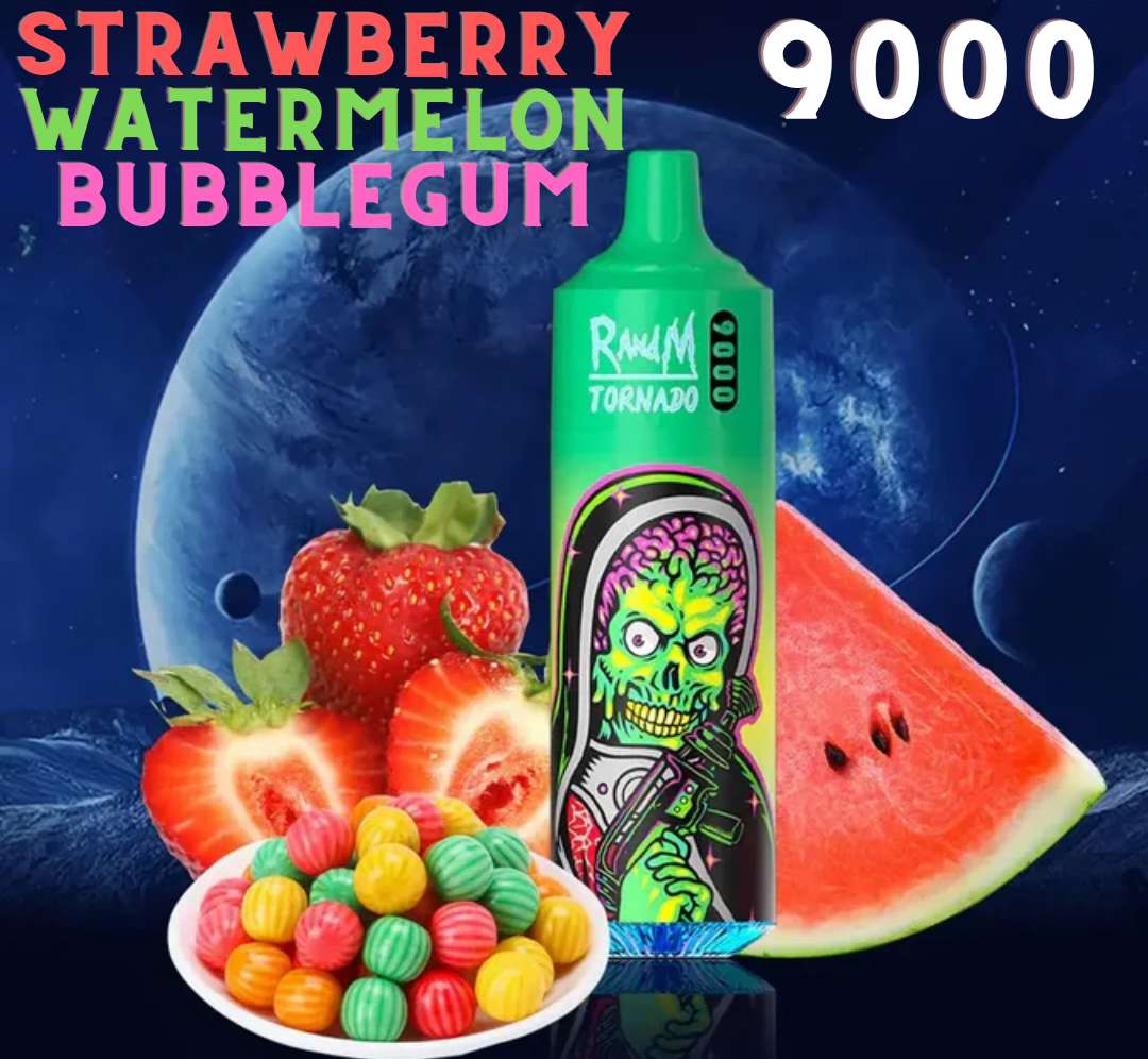 Randm Tornado Vape 9000 Strawberry Watermelon Bubblegum 🍉🍬