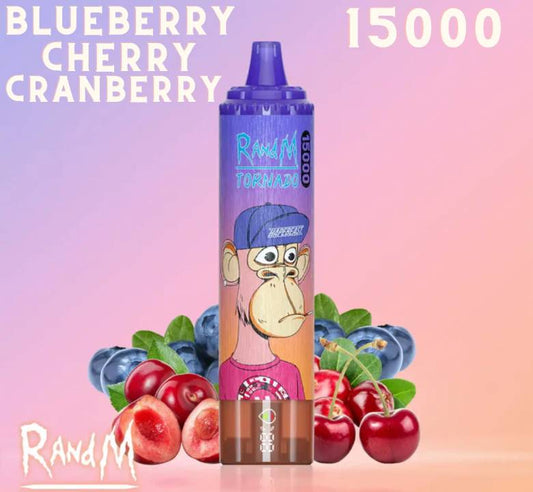 Randm Tornado Vape 15000 Blueberry Cherry Cranberry 🫐🍒🔴