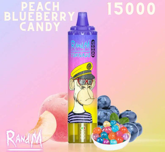 Randm Tornado Vape 15000 Peach Blueberry Candy 🍑🫐🍬
