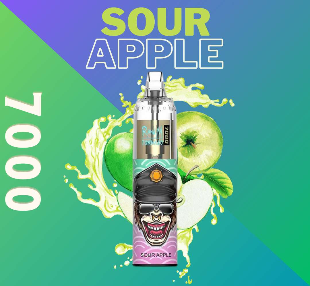 RandM Tornado Vape 7000 Sour Apple 🍏