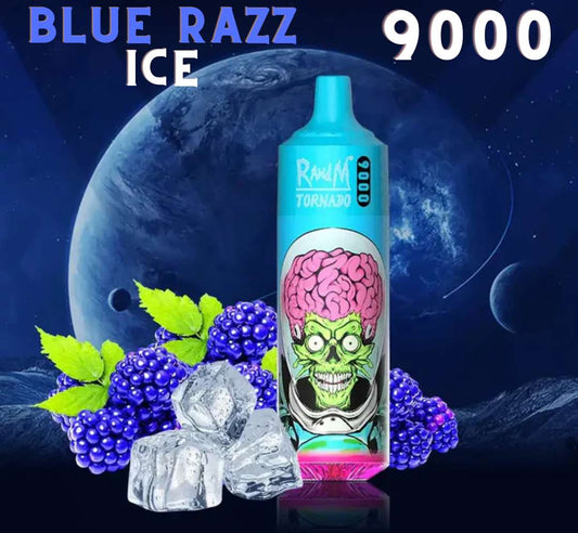 Randm Tornado Vape 9000 Blue Razz Ice 🥤