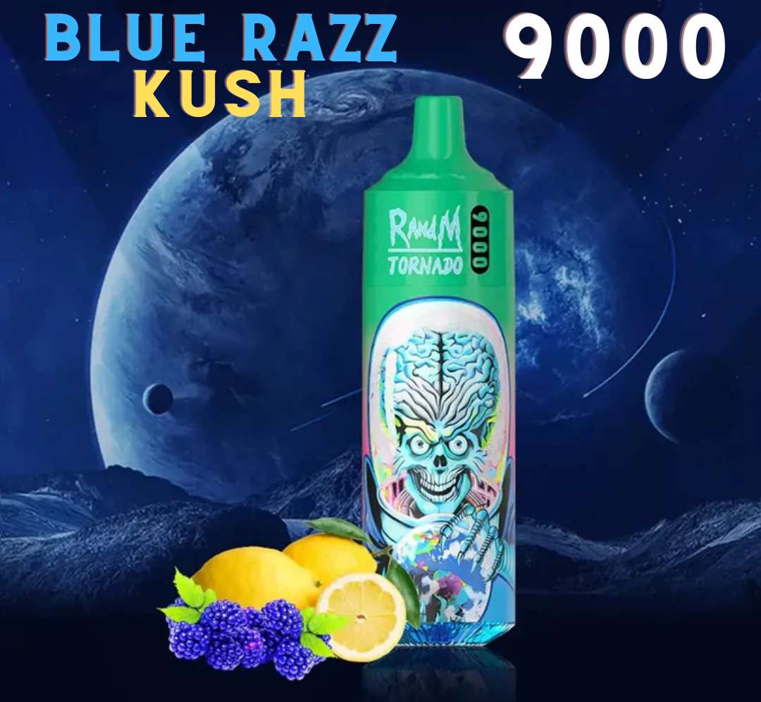 Randm Tornado Vape 9000 Blue Razz Kush 🍃